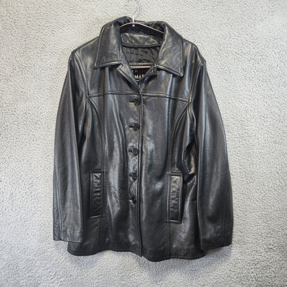 Leather Limited Leather Jacket Womens Medium Black Button Up Streetwear Vintage
